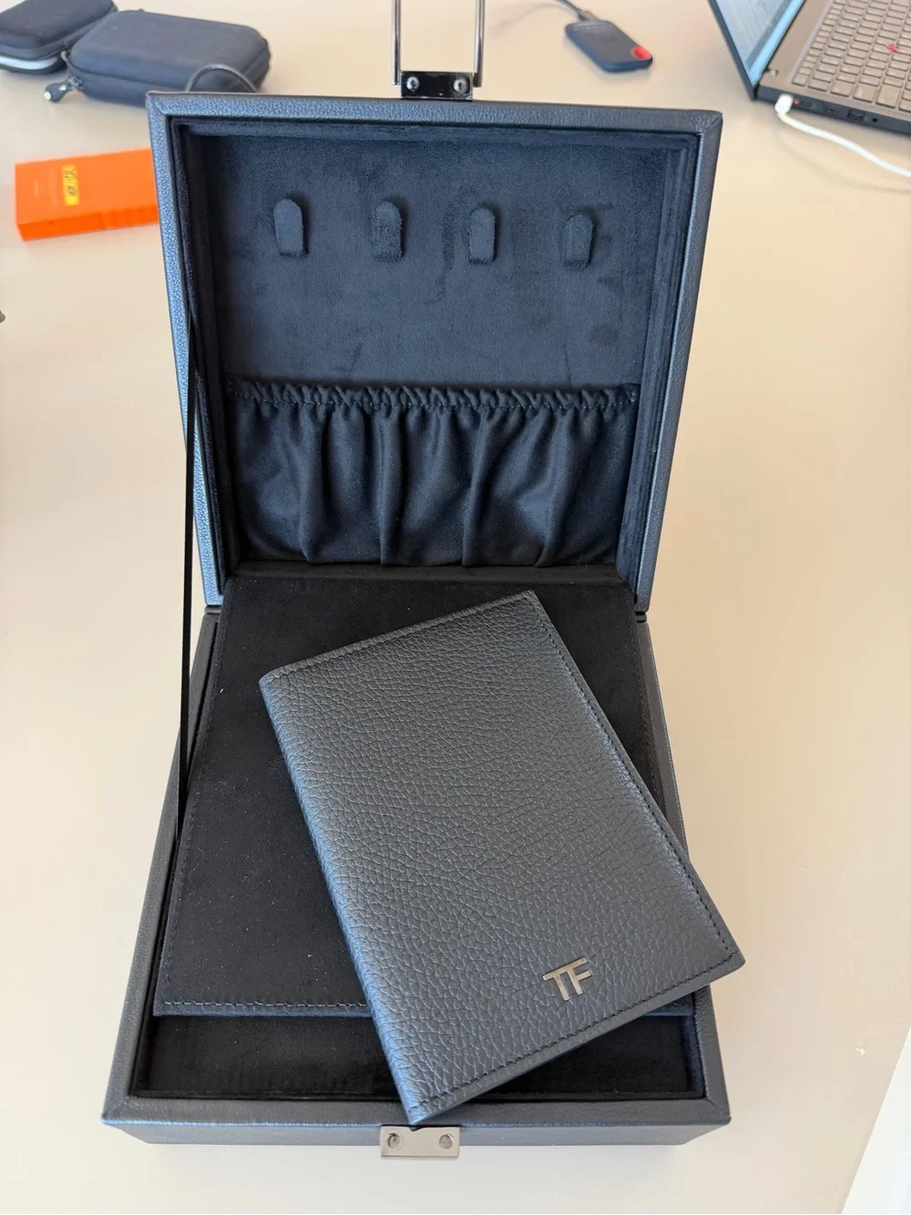 Tom Ford Black Leather Jewelry Box